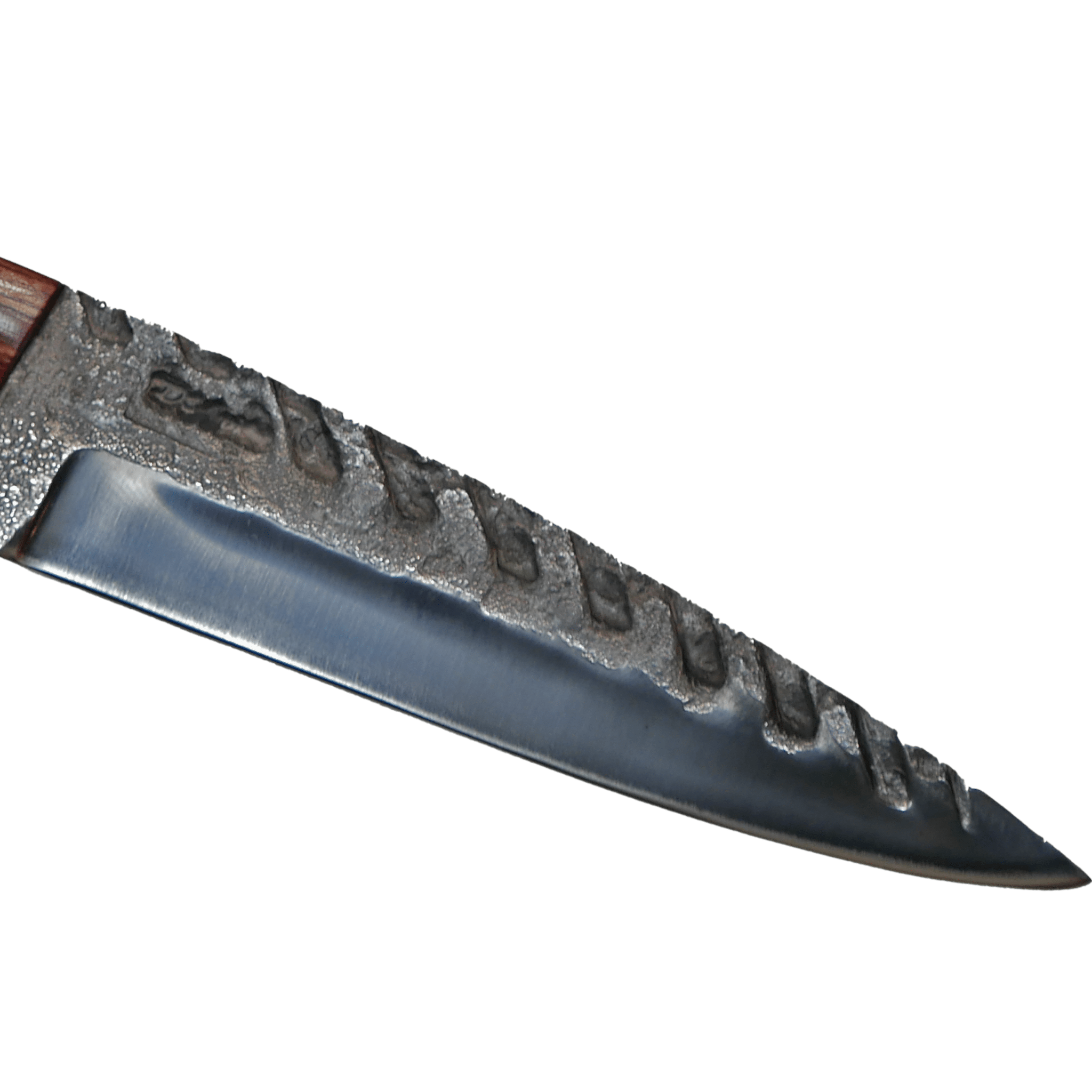 Rat Tail Barbecue 8" Knife in Carbon Steel 5160, Stabilized Wood Handle - D'Avila Knives camping knife by D'Avila Australia