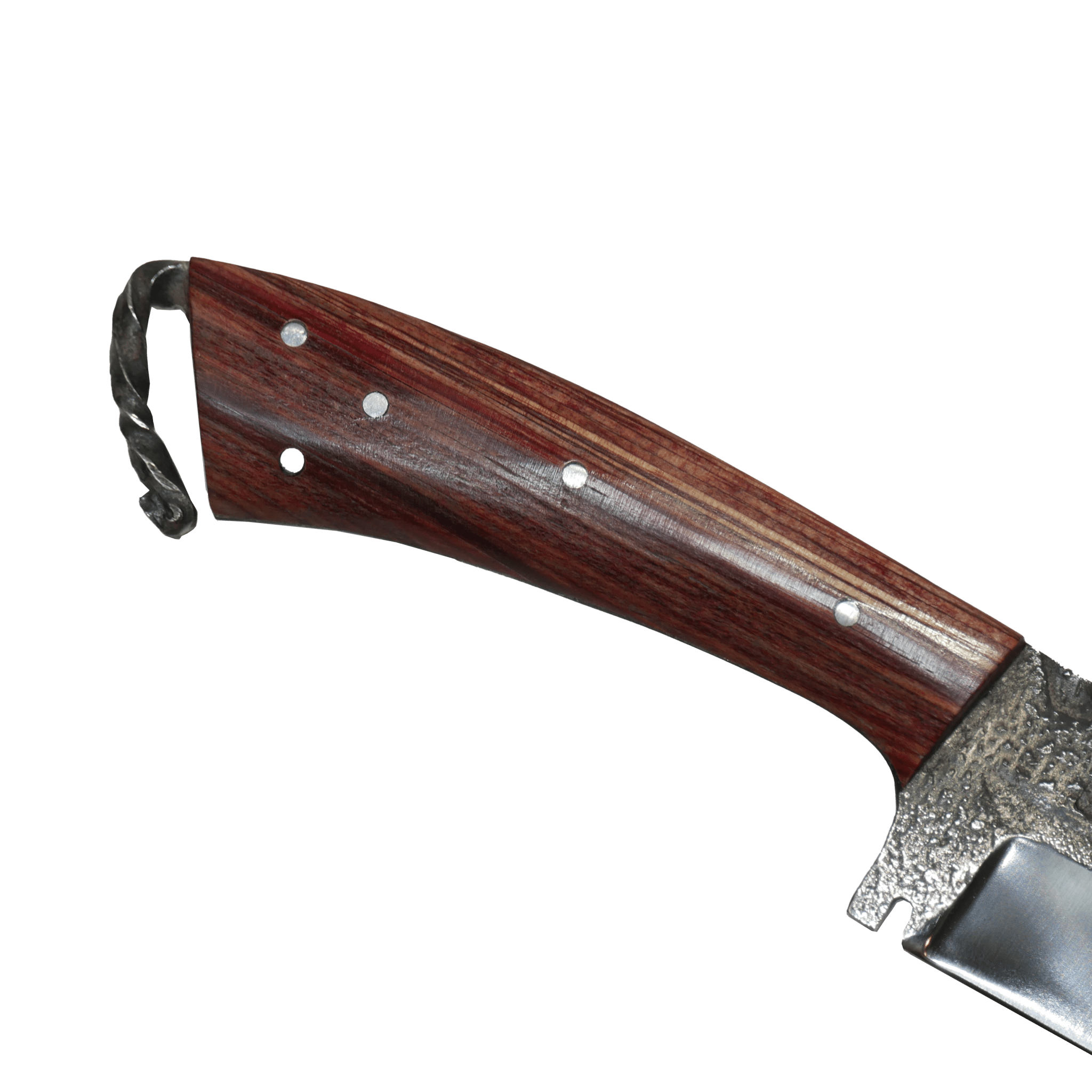Rat Tail Barbecue 8" Knife in Carbon Steel 5160, Stabilized Wood Handle - D'Avila Knives camping knife by D'Avila Australia
