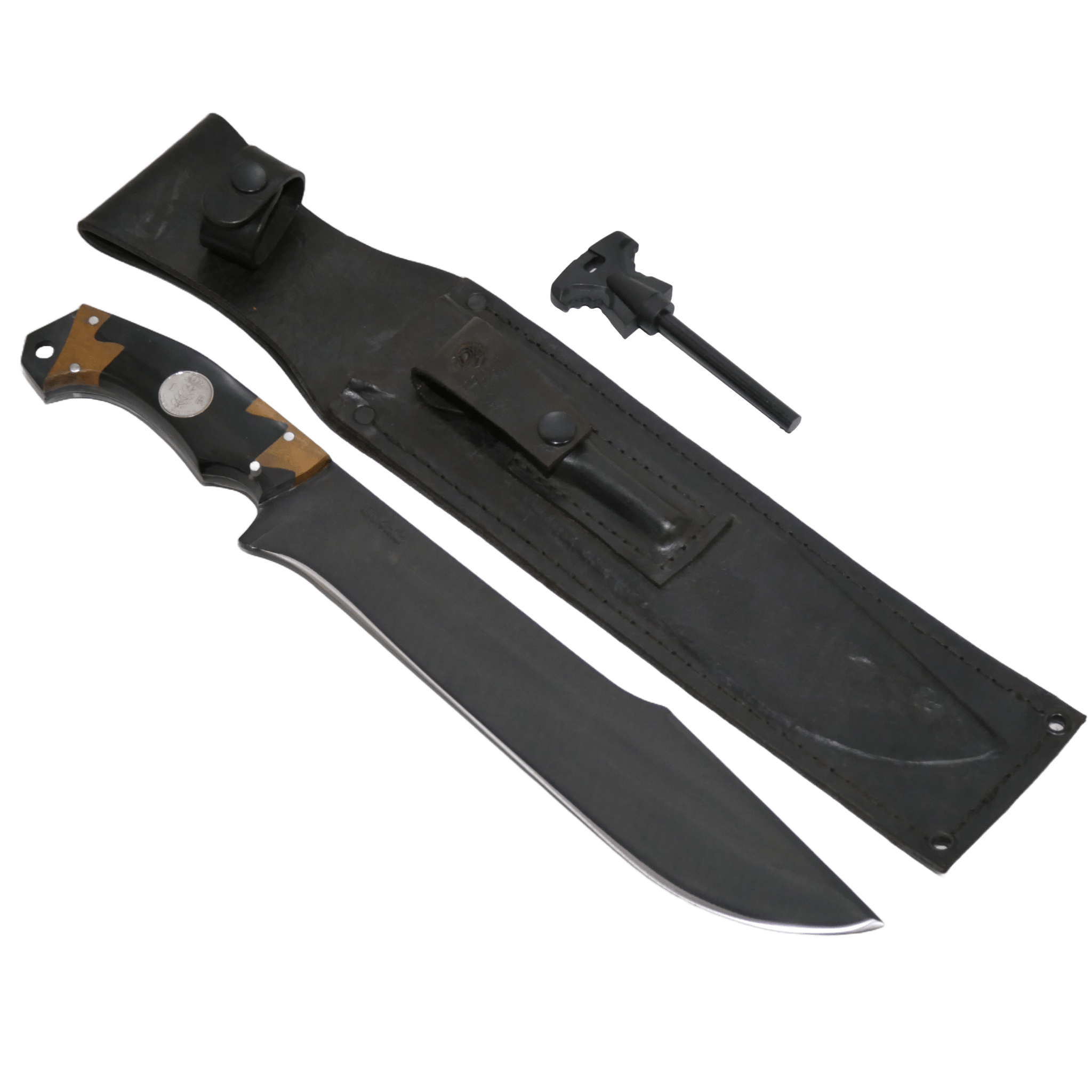 Selva with Fire Steel Adventure 12" Knife in Carbon Steel 5160, Hybrid Handle - D'Avila Knives camping knife by D'Avila Australia