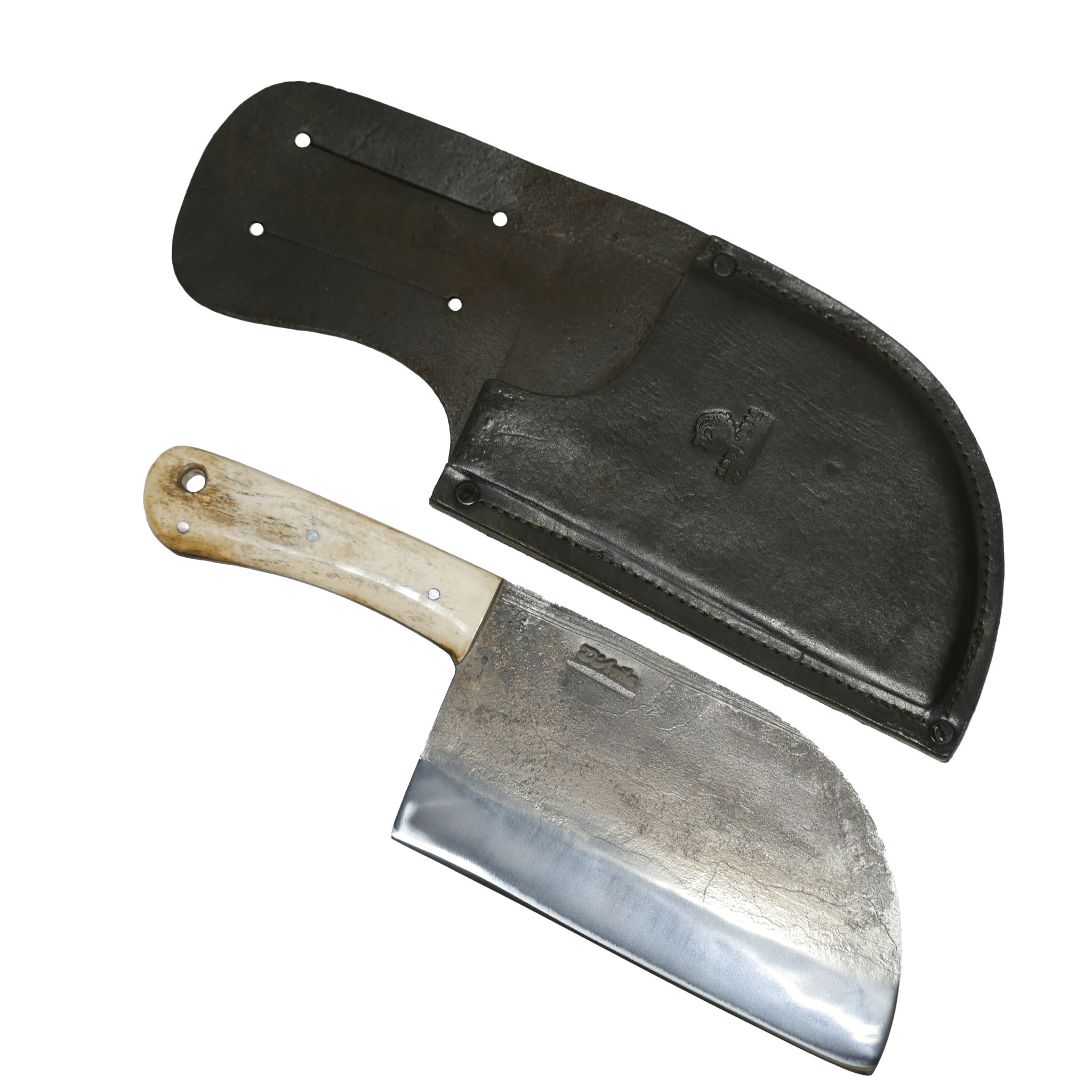 Serbian Cleaver Gourmet 8" Knife in Carbon Steel 5160, Bovine Bone Handle - D'Avila Knives camping knife by D'Avila Australia