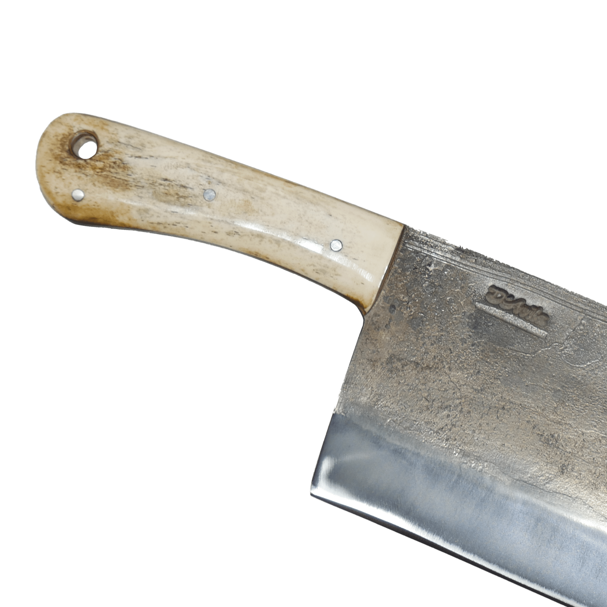 Serbian Cleaver Gourmet 8" Knife in Carbon Steel 5160, Bovine Bone Handle - D'Avila Knives camping knife by D'Avila Australia