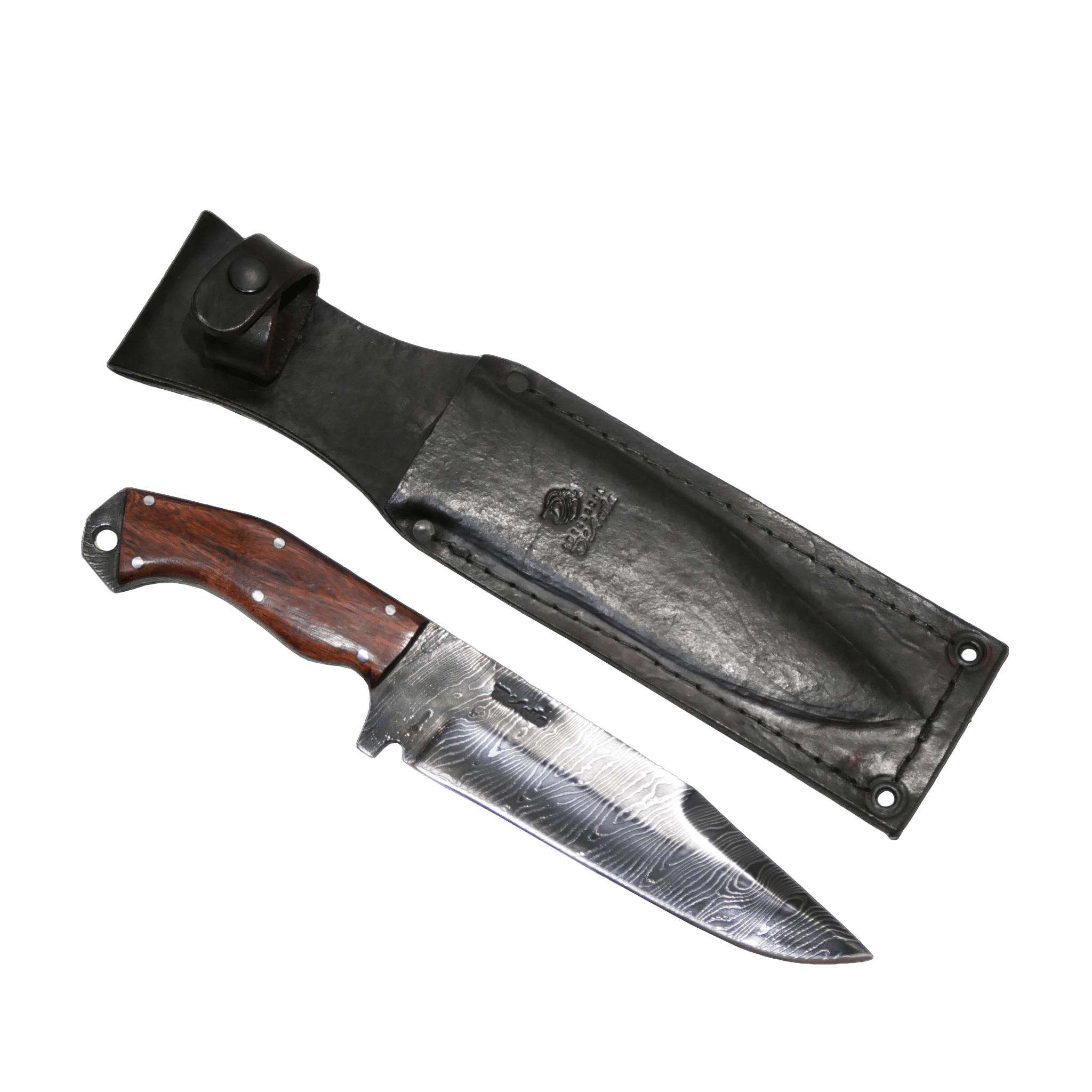 Tapes Adventure 6.5" Knife in Damascus Steel, Stabilized Wood Handle - D'Avila Knives camping knife by D'Avila Australia