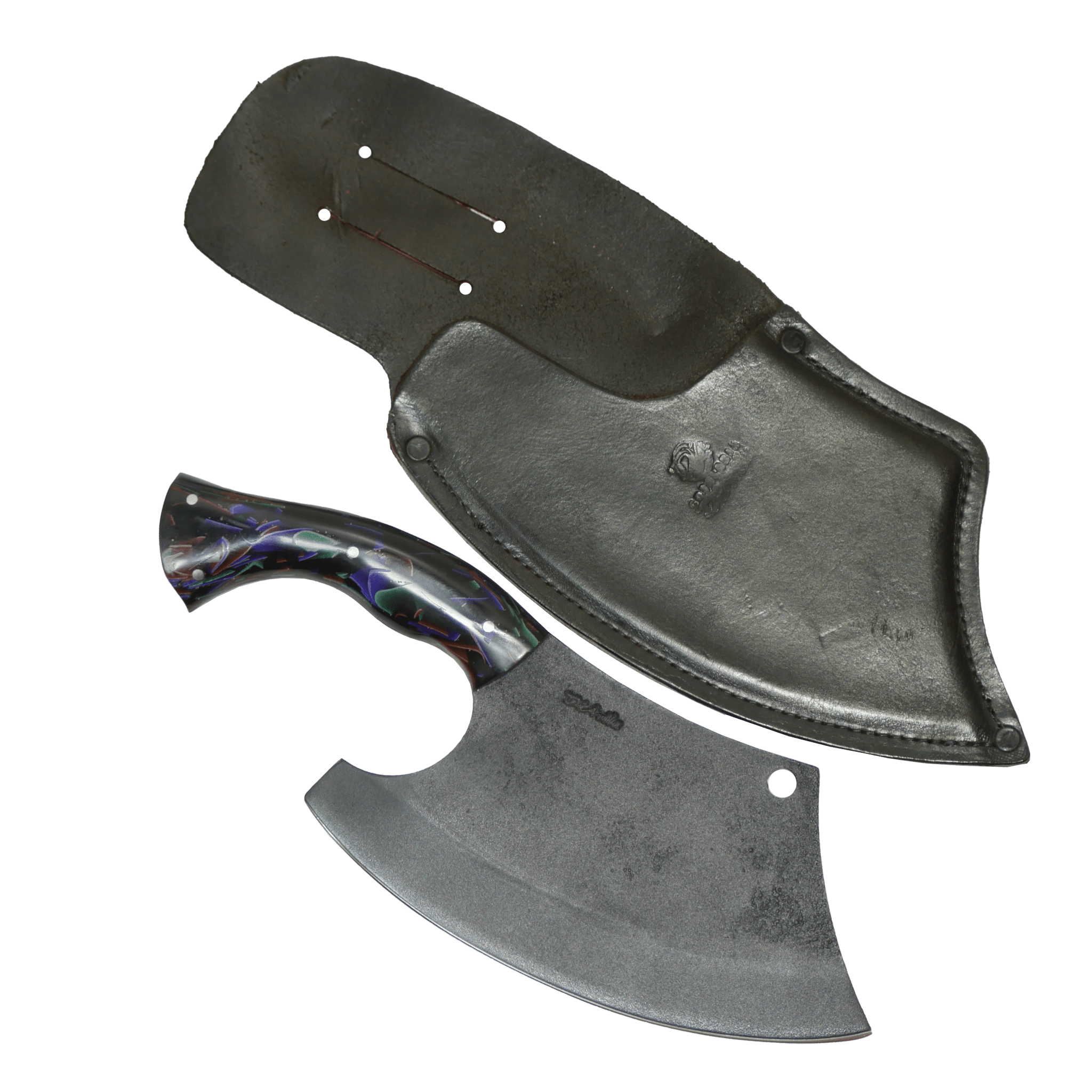 Viking Cleaver Gourmet 8" Knife in Carbon Steel 5160, Micarta Handle - D'Avila Knives camping knife by D'Avila Australia