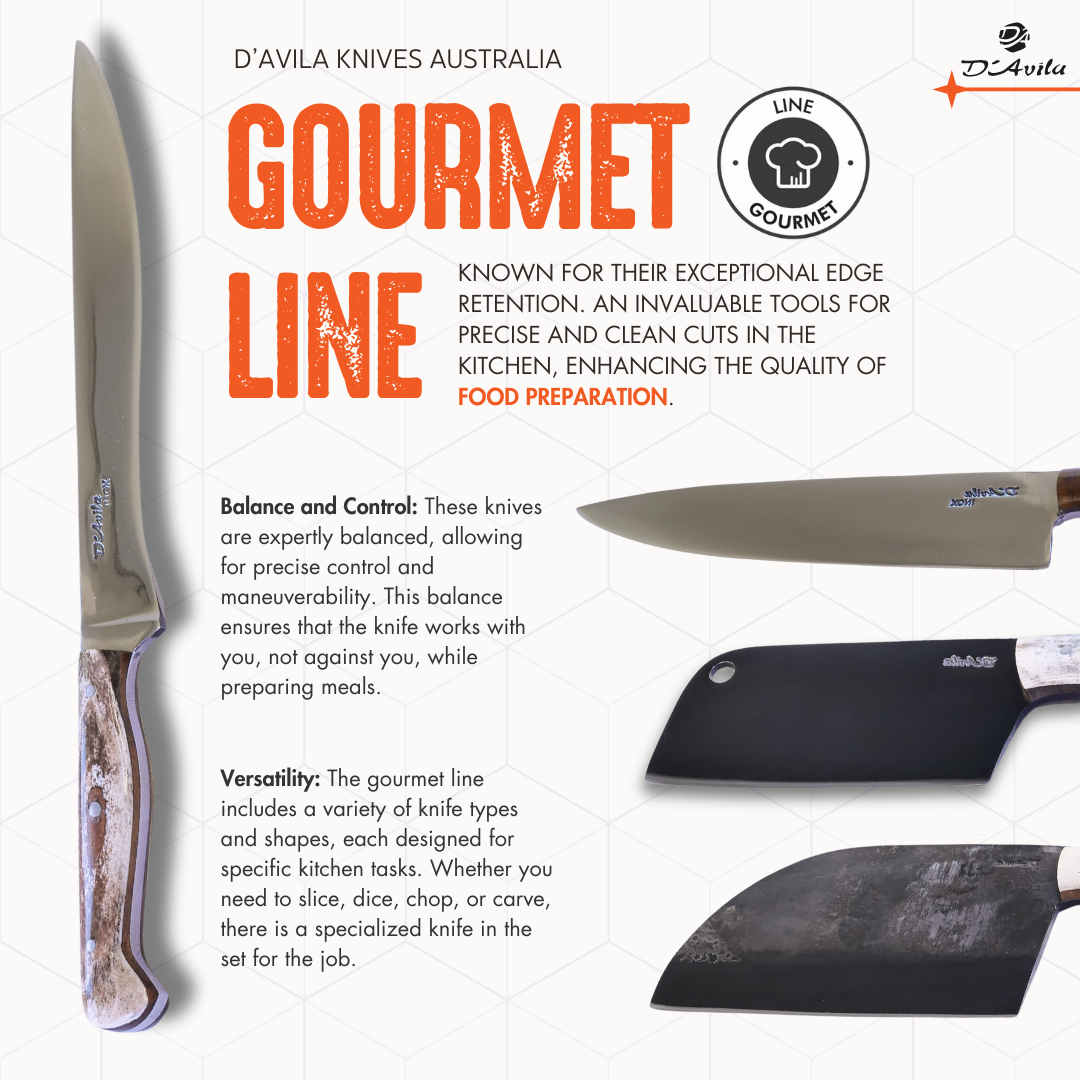 D'Avila Gourmet 8" Knife in Stainless Steel 420, Resin With Gold Leaves Handle - D'Avila Knives