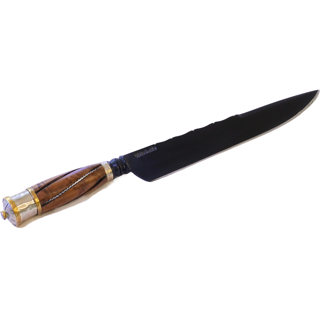 Special Retovada Barbecue 8" Knife in Carbon Steel 5160, Wooden Handle - D'Avila Knives