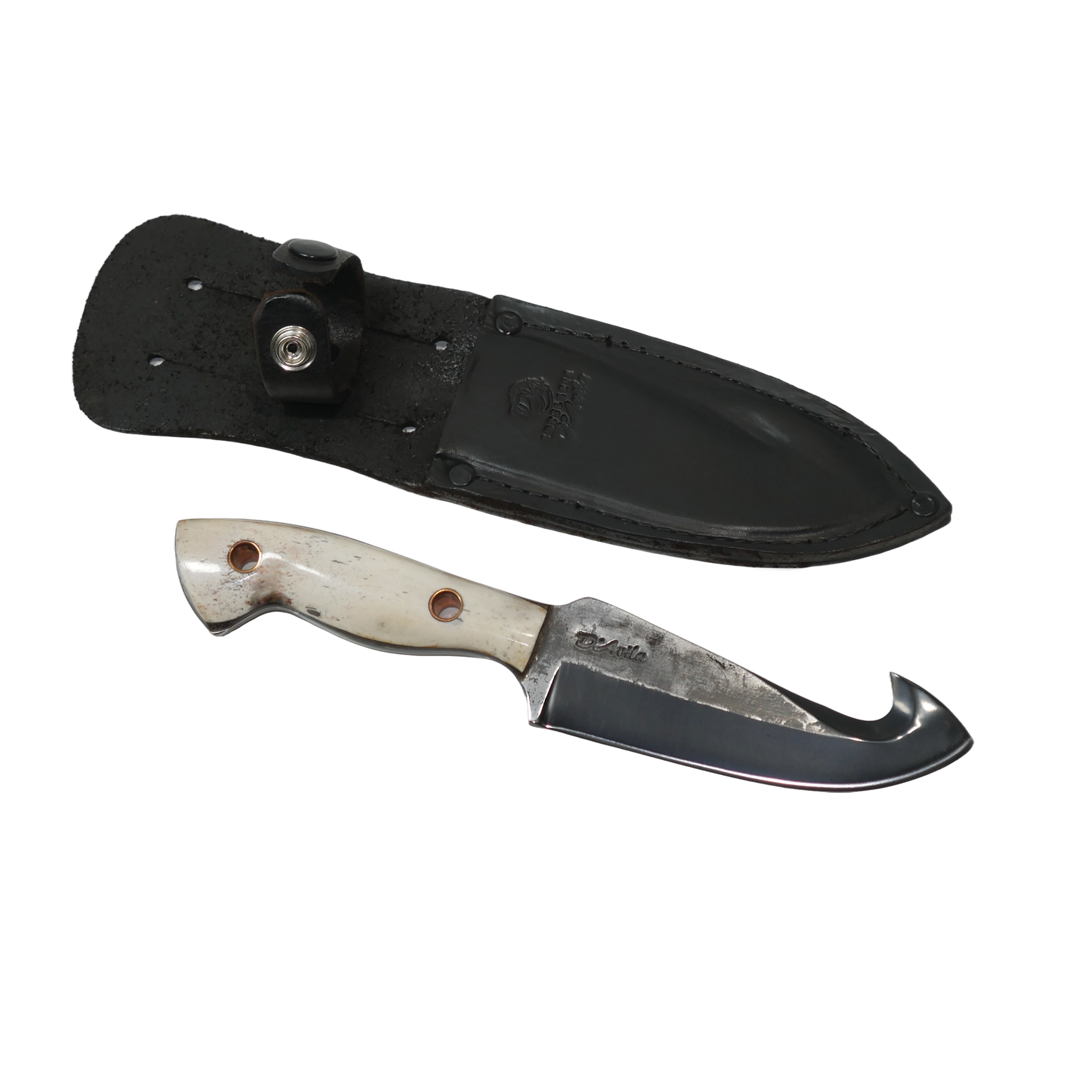 Skinner Adventure 6" Knife in Carbon Steel 5160, Bovine Bone Handle - D'Avila Knives