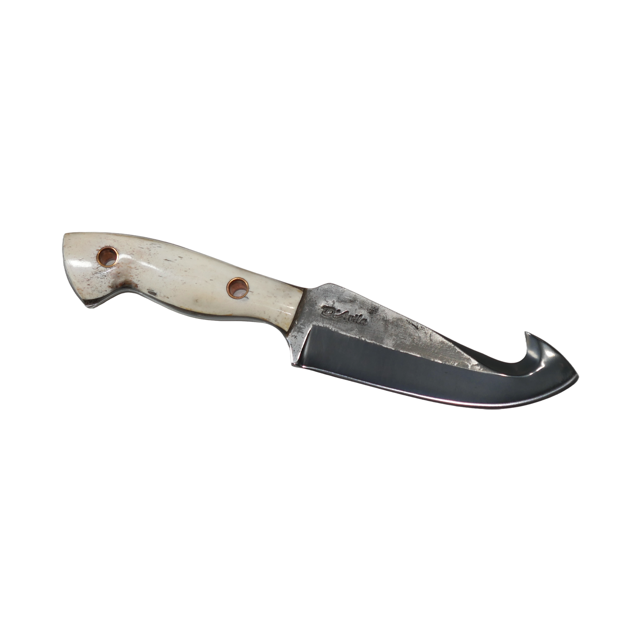 Skinner Adventure 6" Knife in Carbon Steel 5160, Bovine Bone Handle - D'Avila Knives