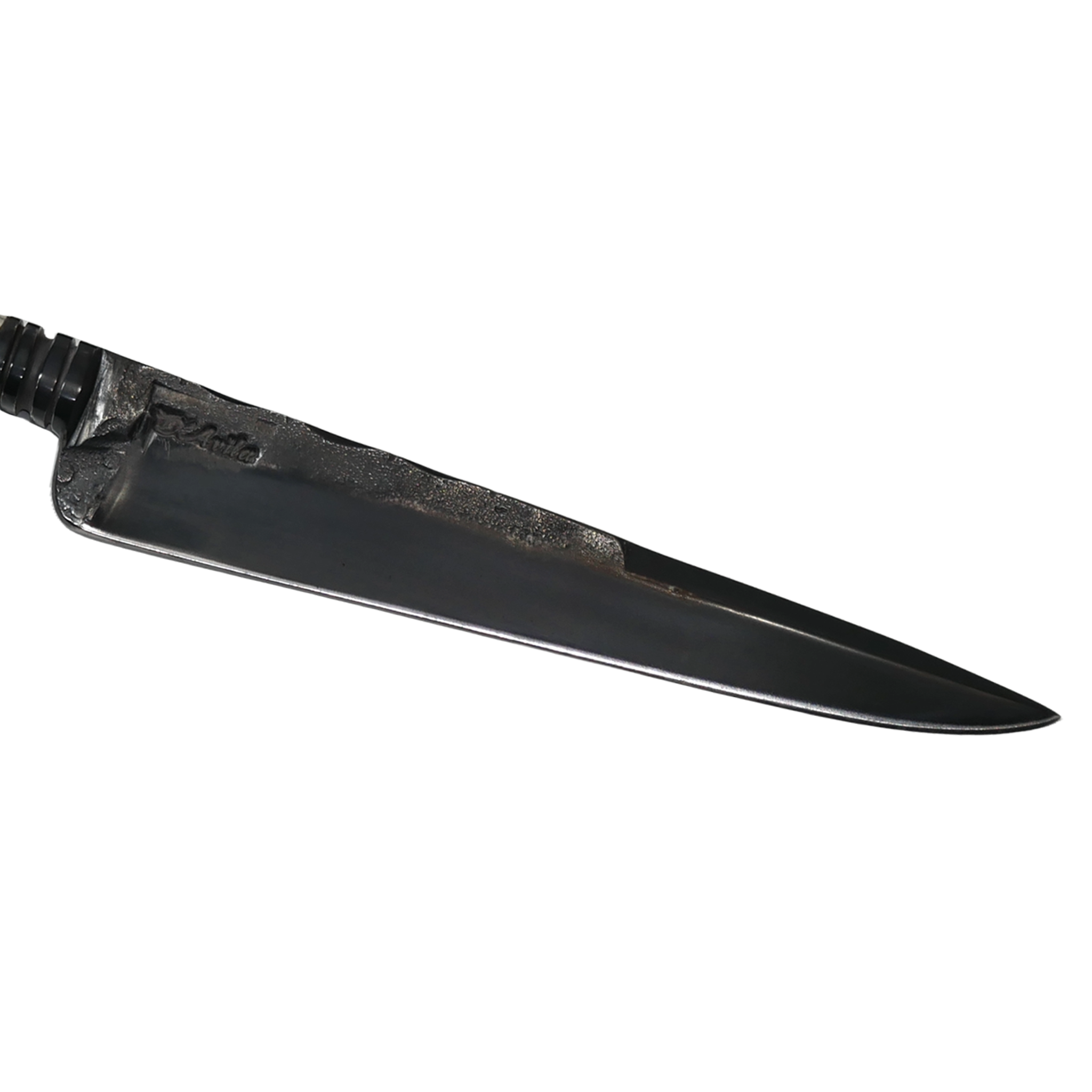 Reverse Barbecue 8" Knife in Carbon Steel 5160, Bovine Bone Handle - D'Avila Knives