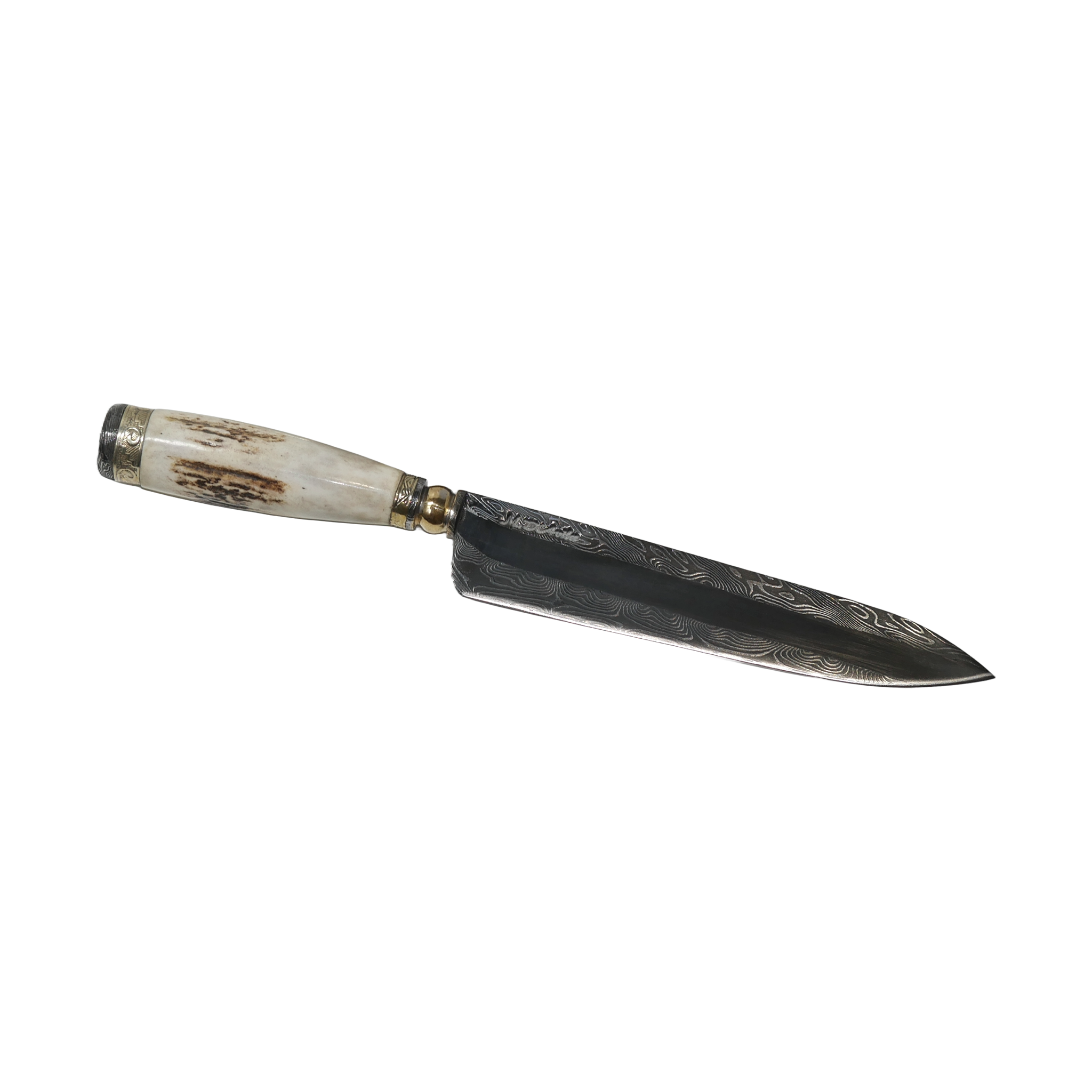 Premium M. D'Avila 8" Knife in Damascus Steel, Argentine Deer Horn Handle - D'Avila Knives