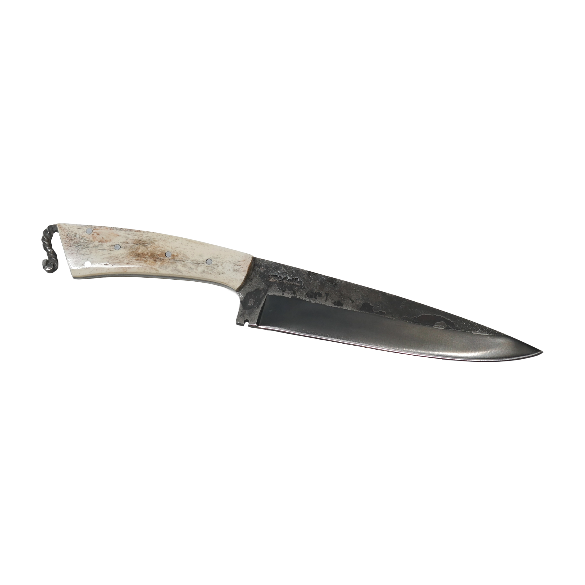 Rat Tail Barbecue 8" Knife in Carbon Steel 5160, Bovine Bone Handle - D'Avila Knives