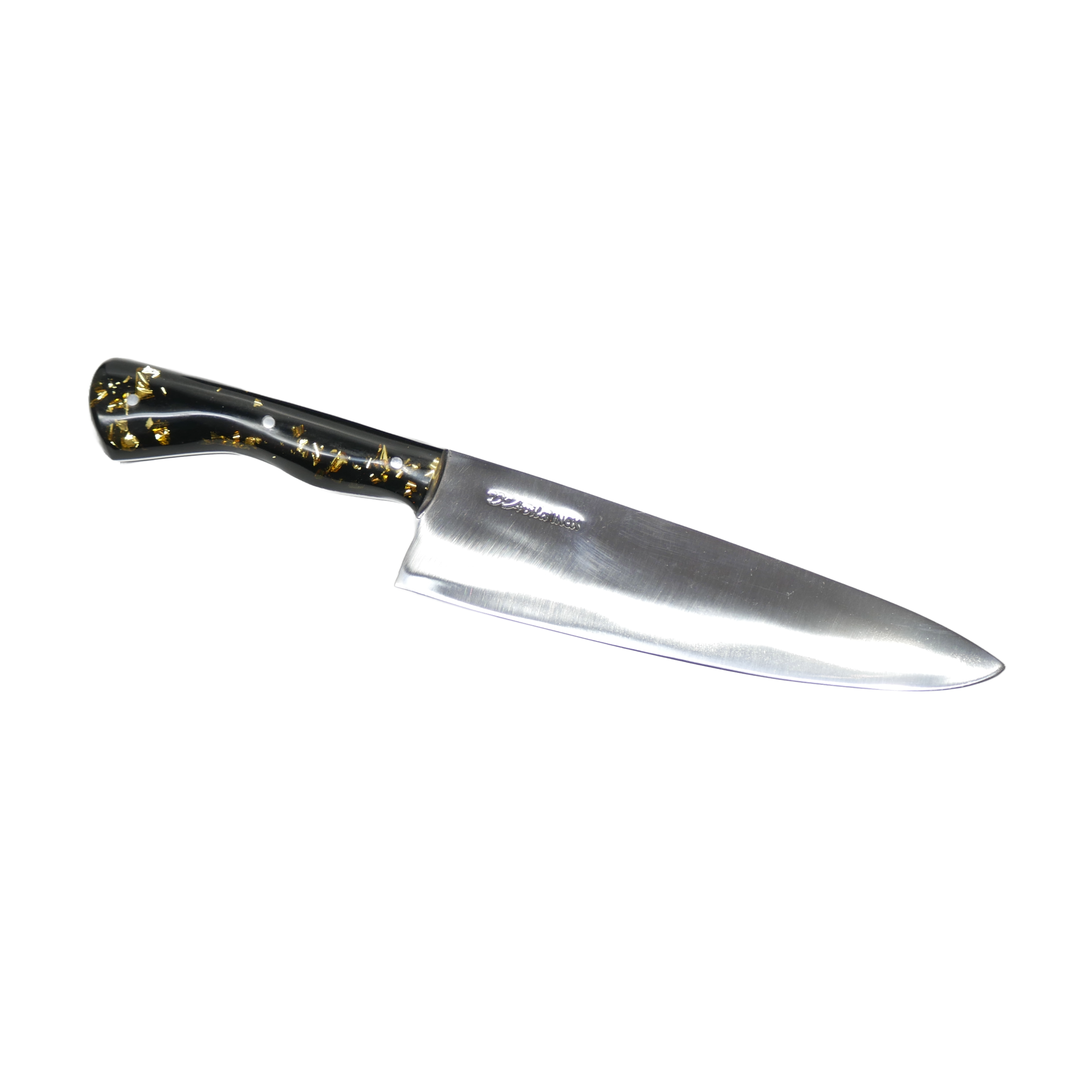 D'Avila Gourmet 8" Knife in Stainless Steel 420, Resin With Gold Leaves Handle - D'Avila Knives