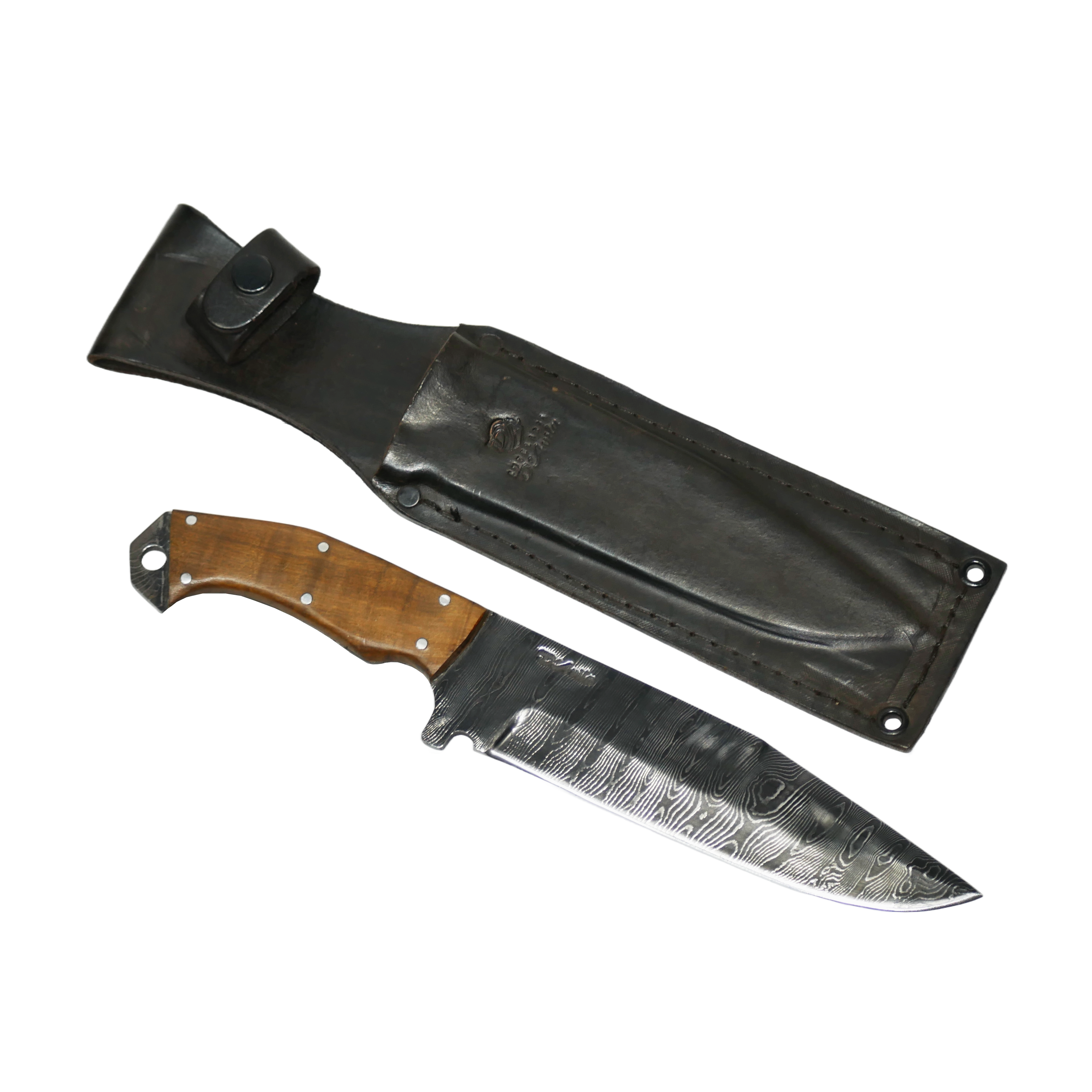 Tapes Adventure 6.5" Knife in Damascus Steel, Wooden Handle - D'Avila Knives