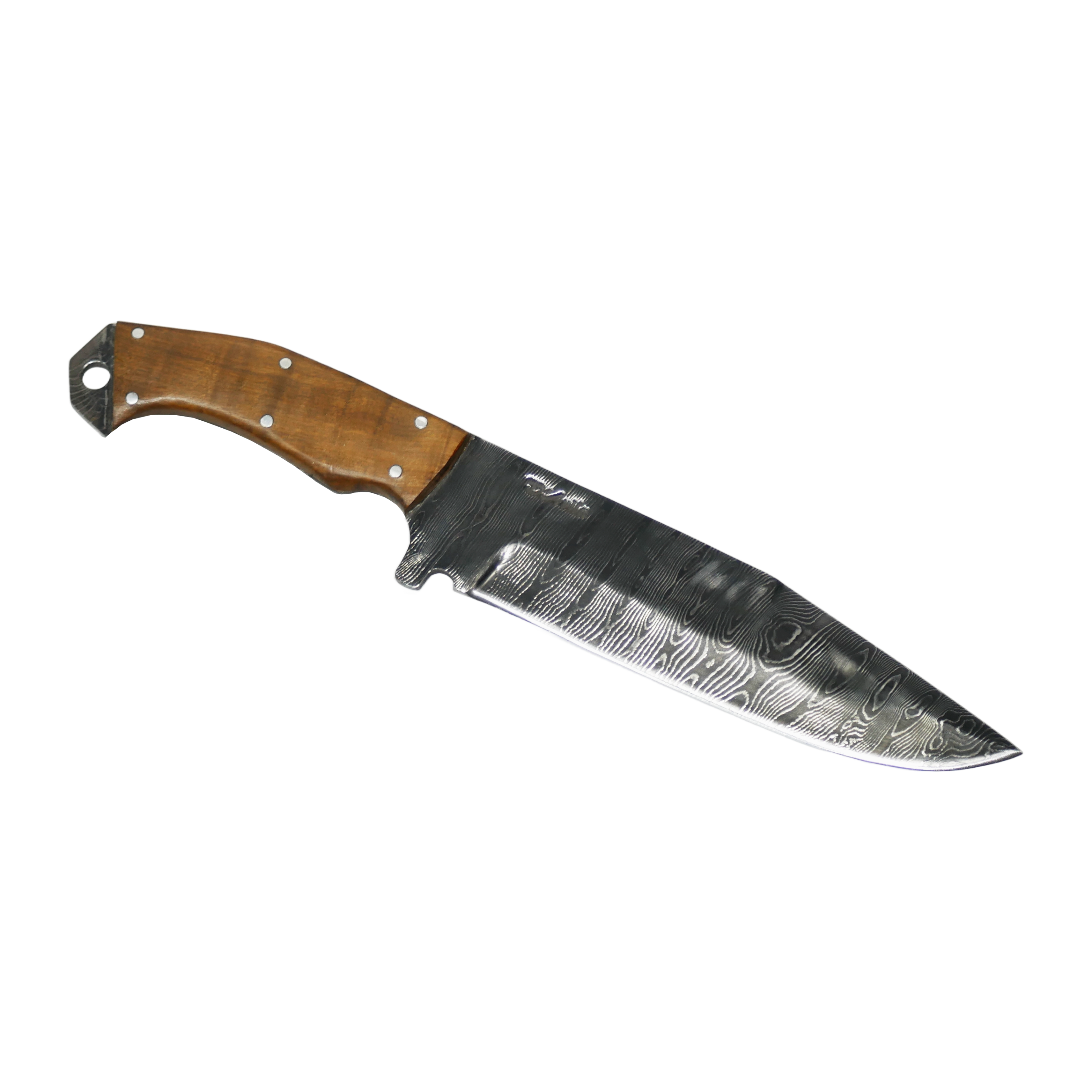 Tapes Adventure 6.5" Knife in Damascus Steel, Wooden Handle - D'Avila Knives