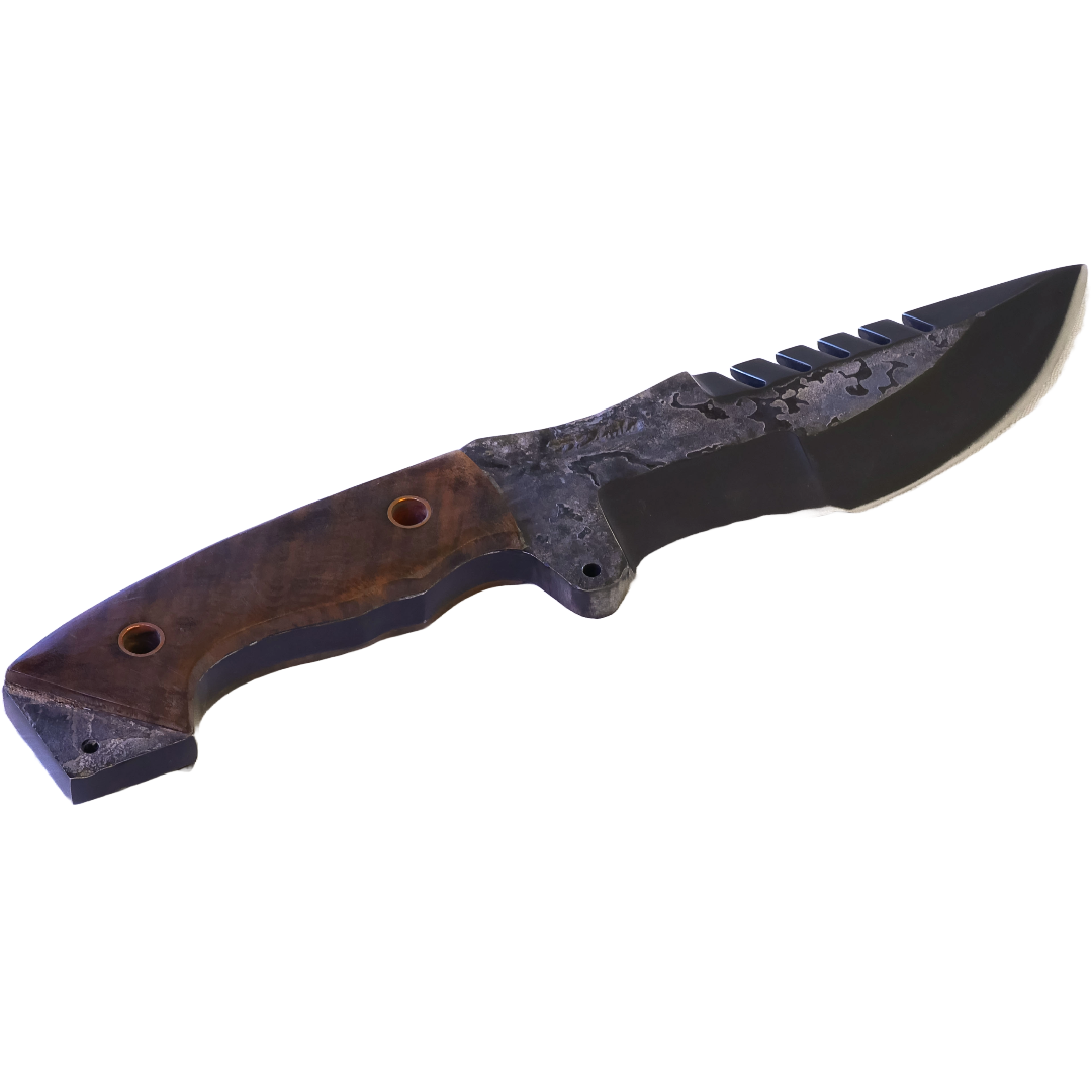 Tracker Adventure 6.5" Knife in Carbon Steel 5160, Wooden Handle - D'Avila Knives