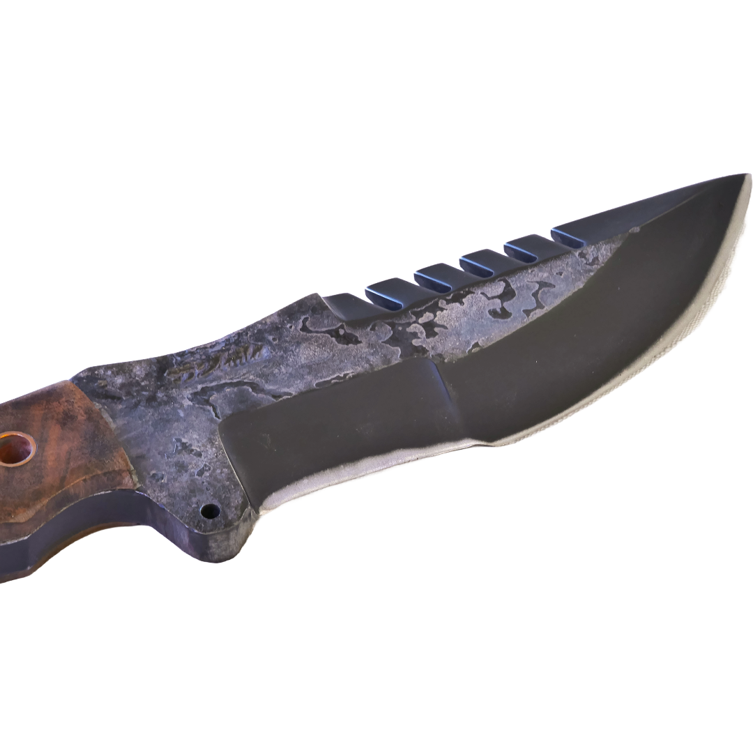 Tracker Adventure 6.5" Knife in Carbon Steel 5160, Wooden Handle - D'Avila Knives