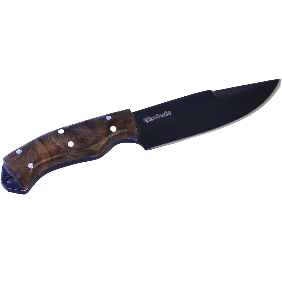 Minas Adventure 4" Knife in Carbon Steel 5160, Wooden Handle - D'Avila Knives