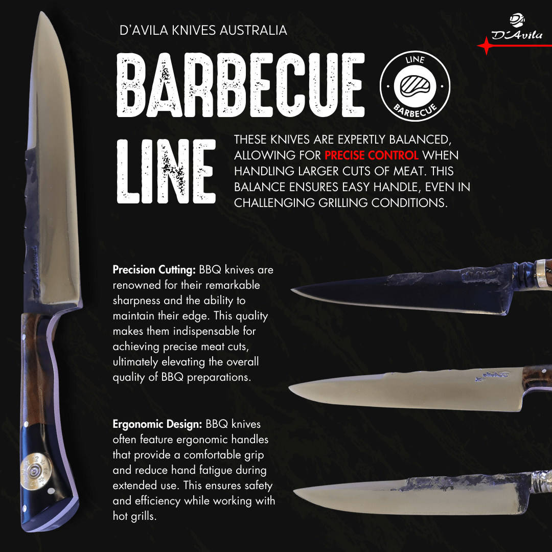 Brisket Barbecue 10" Knife in Stainless Steel 420, Wooden Handle - D'Avila Knives camping knife by D'Avila Australia