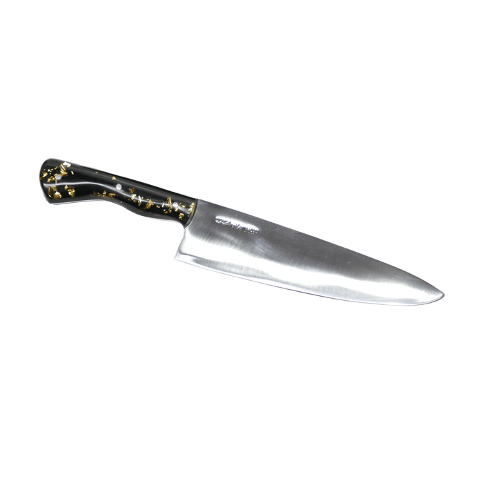Best stainless steel kitchen knife with gold resin handle