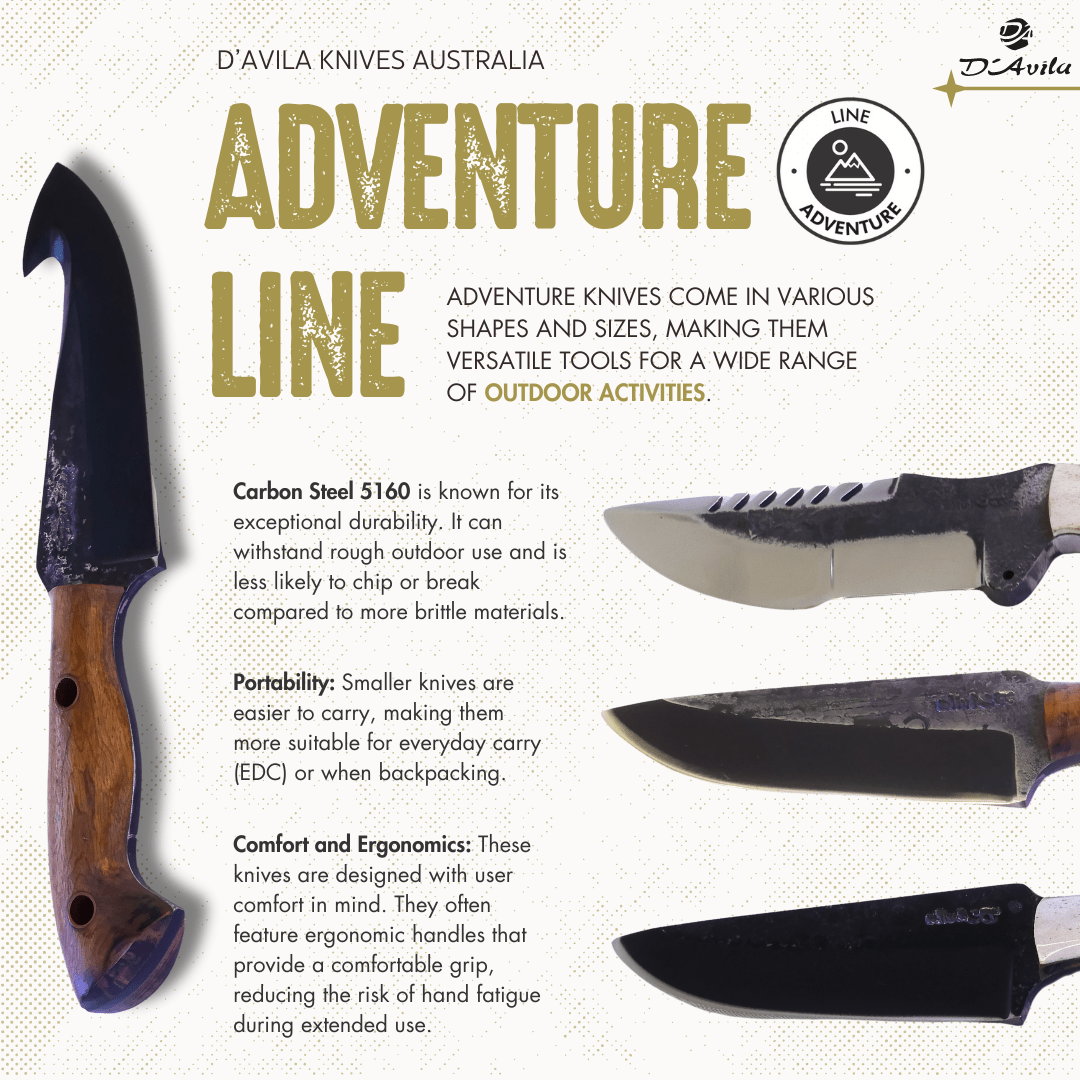 Mountain Adventure 3" Pocket Knife in Carbon Steel 5160, Bovine Bone Handle - D'Avila Knives camping knife by D'Avila Australia
