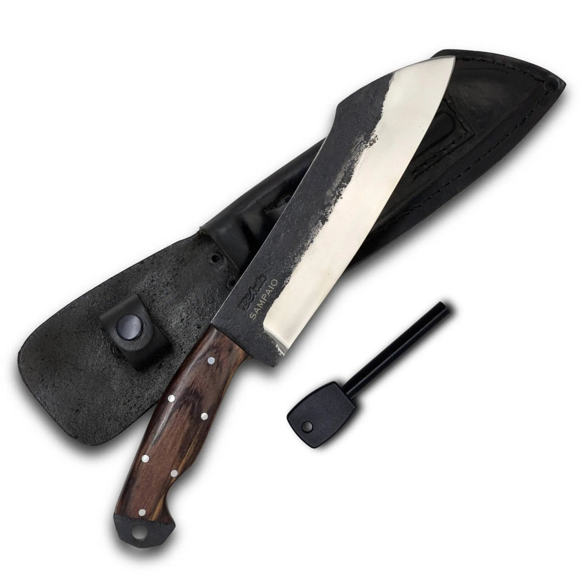 [PRE-ORDER – SHIPPING FROM OCT 31] Sampaio with Fire Steel Adventure 8" Knife in Stainless Steel 420, Wood Handle - D'Avila Knives camping knife by D'Avila Australia