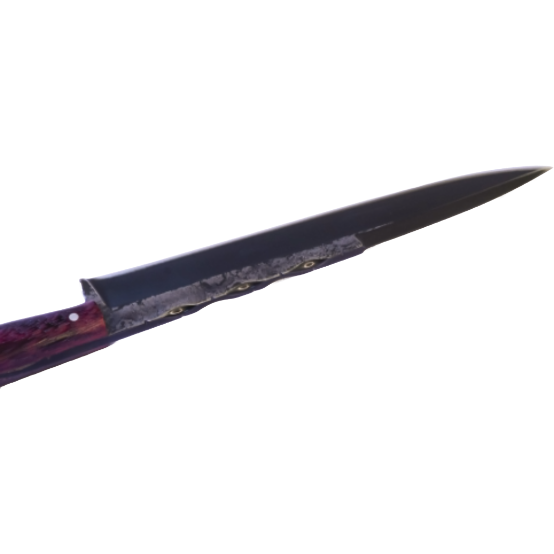 Sorocabana Barbecue 8" Knife in Carbon Steel 5160, Purpleheart Wood Handle - D'Avila Knives