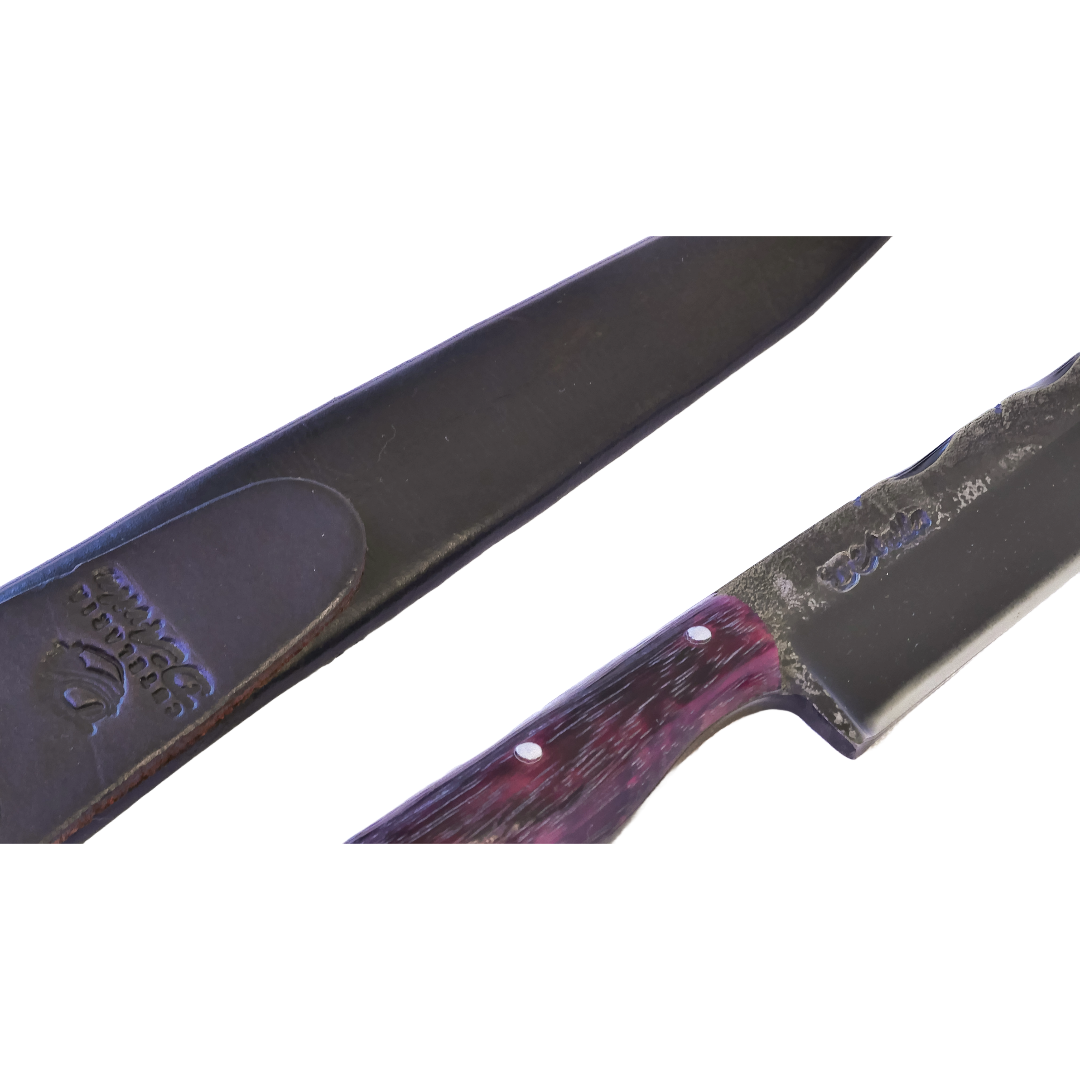 Sorocabana Barbecue 8" Knife in Carbon Steel 5160, Purpleheart Wood Handle - D'Avila Knives