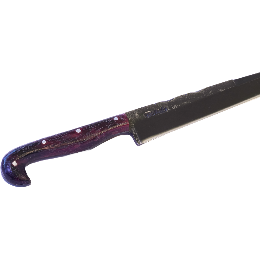 Sorocabana Barbecue 8" Knife in Carbon Steel 5160, Purpleheart Wood Handle - D'Avila Knives