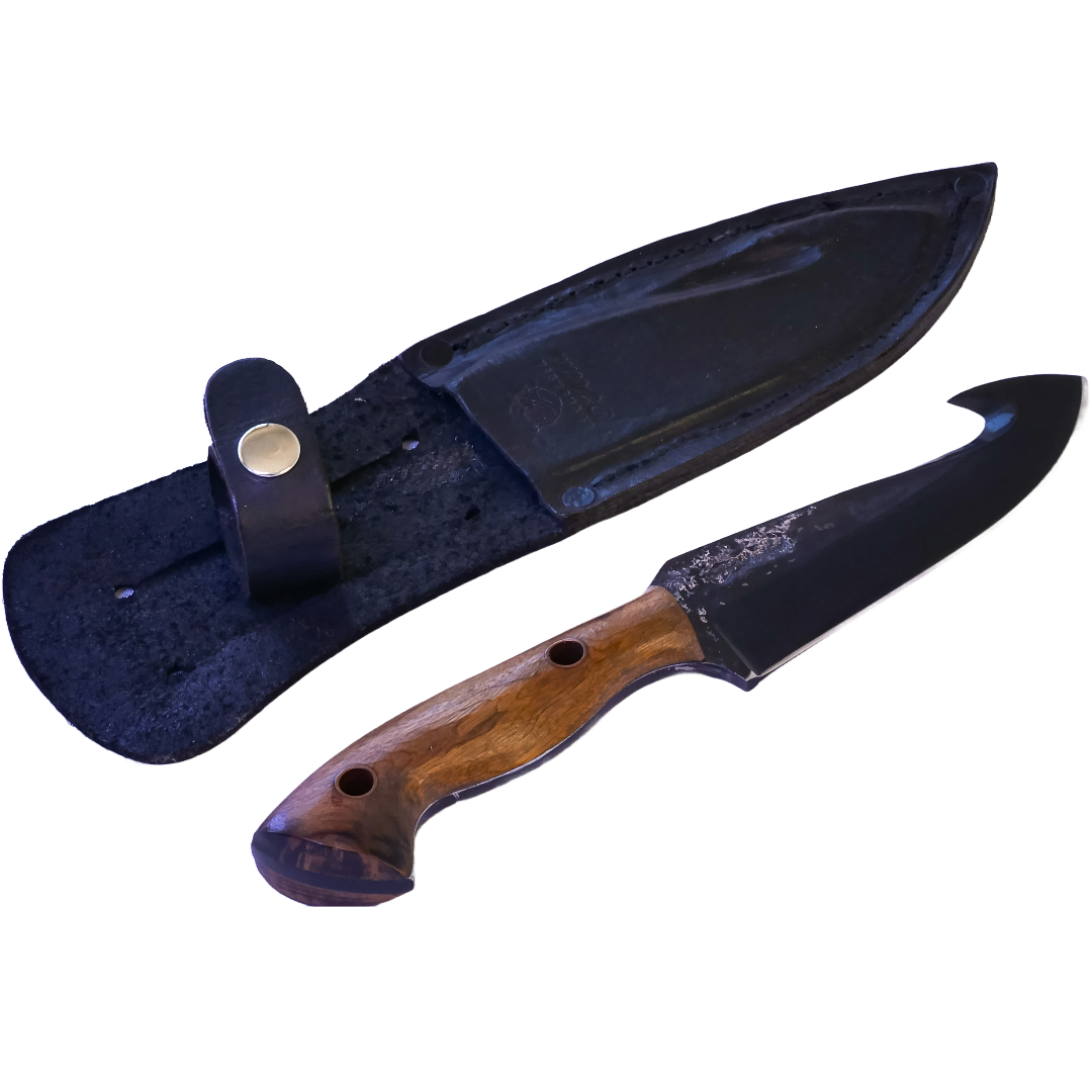 Skinner Adventure 6" Knife in Carbon Steel 5160, Wooden Handle - D'Avila Knives