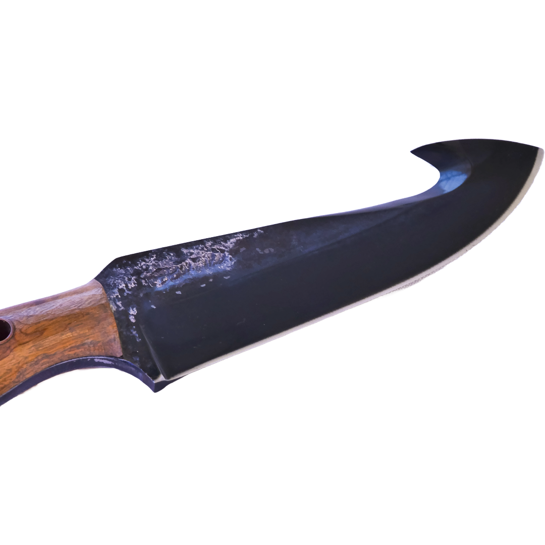 Skinner Adventure 6" Knife in Carbon Steel 5160, Wooden Handle - D'Avila Knives