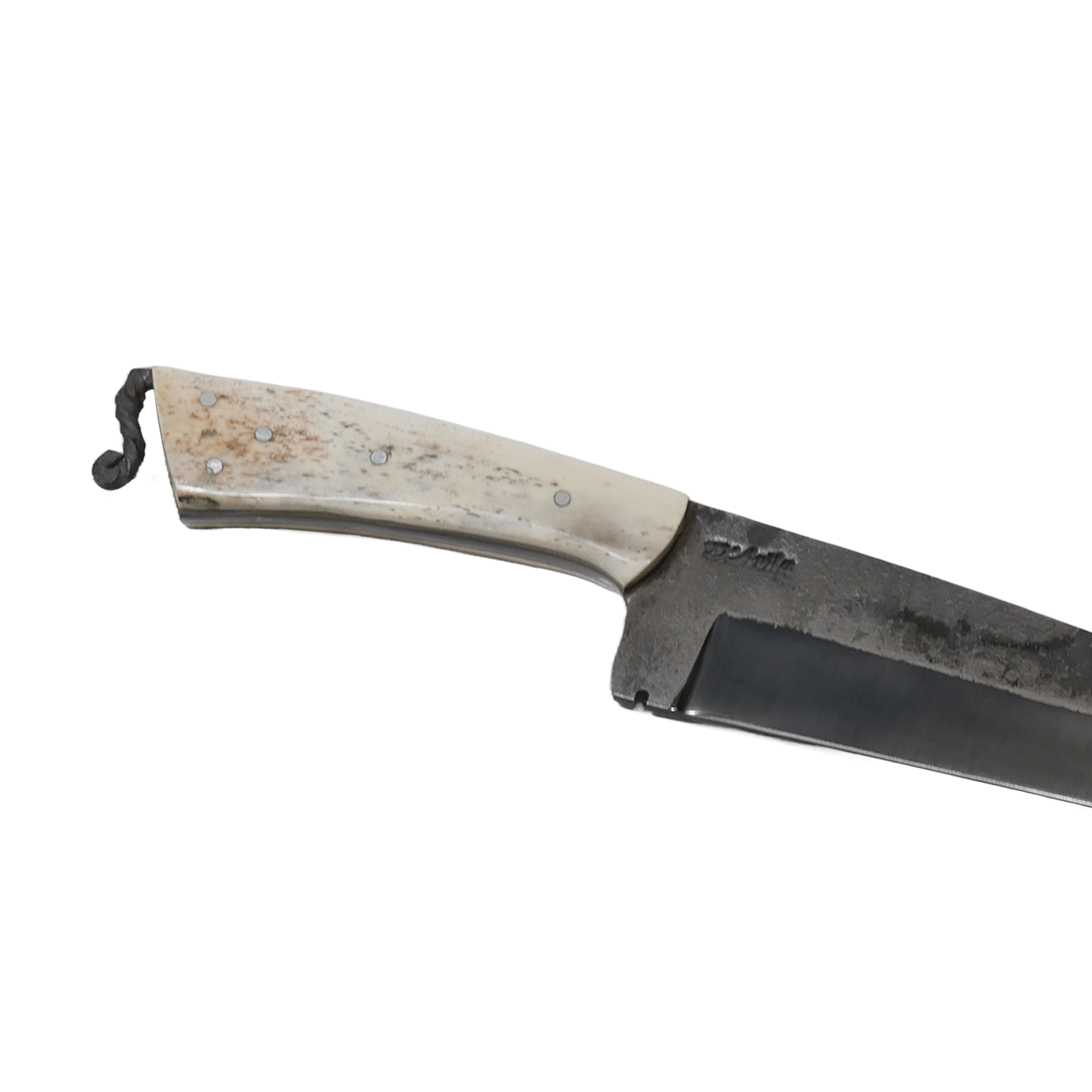 Rat Tail Barbecue 10" Knife in Carbon Steel 5160, Bovine Bone Handle - D'Avila Knives camping knife by D'Avila Australia