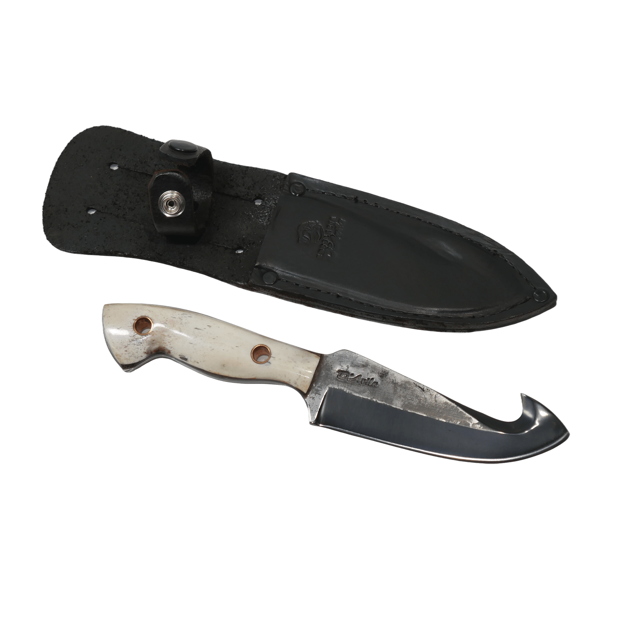 Skinner Adventure 6" Knife in Carbon Steel 5160, Bovine Bone Handle - D'Avila Knives camping knife by D'Avila Australia