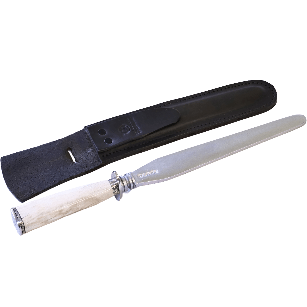 Torneado Accessories 8" Sharpening Steel in Carbon Steel 5160, Flat Blade and Bovine Bone Handle - D'Avila Knives camping knife by D'Avila Australia