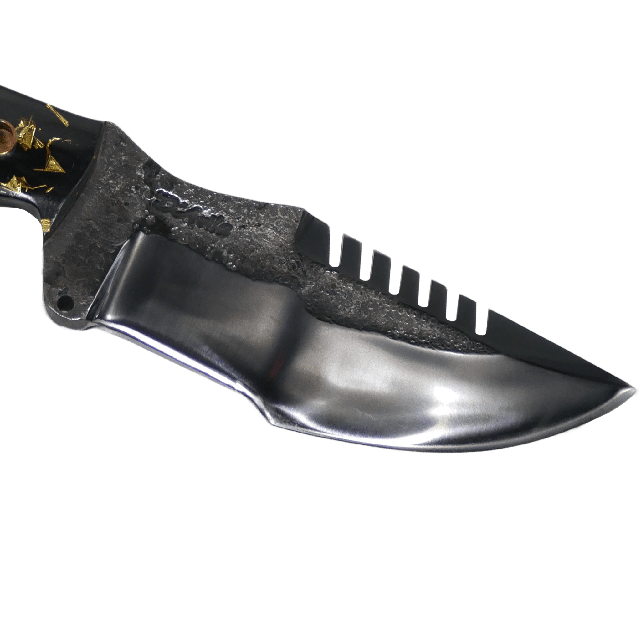 Tracker Adventure 6.5" Knife in Carbon Steel 5160, Resin With Gold Leaves Handle - D'Avila Knives camping knife by D'Avila Australia
